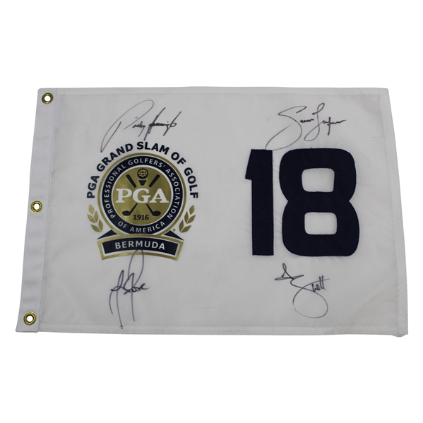 Rose, Harrington, Dufner & Scott Signed PGA Grand Slam of Golf at Bermuda Flag JSA ALOA