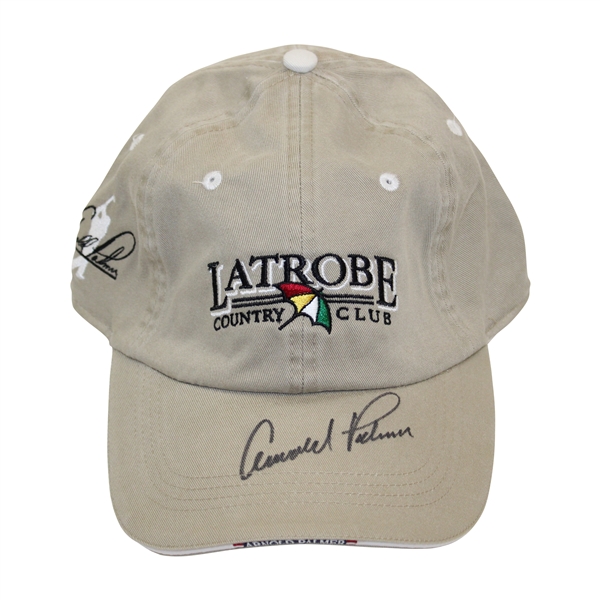 Arnold Palmer Signed Latrobe Country Club Khaki Hat JSA ALOA