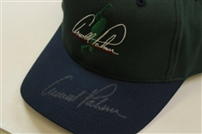 Arnold Palmer Signed 'Arnold Palmer' Latrobe Country Club Green w/Navy Hat JSA ALOA