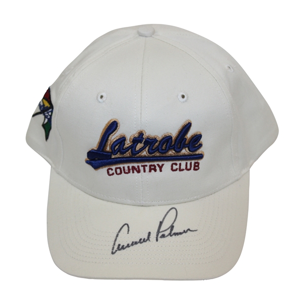 Arnold Palmer Signed Latrobe Country Club White Hat JSA ALOA