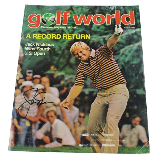 Jack Nicklaus Signed 1980 Golf World Us Open Cover Only JSA ALOA