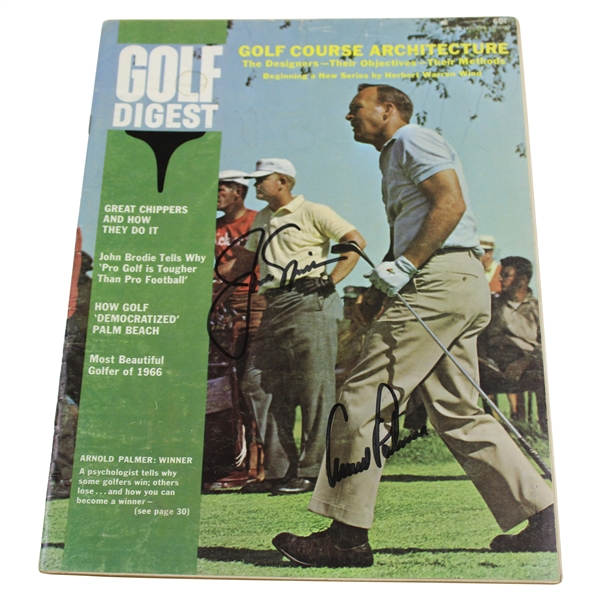 Jack Nicklaus And Arnold Palmer Signed 1966 Golf Digest Magazine JSA ALOA