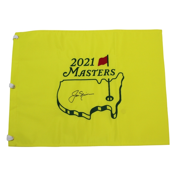 Jack Nicklaus Signed 2021 Masters Embroidered Flag JSA ALOA