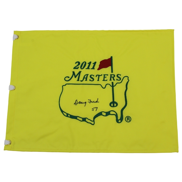 Doug Ford Signed 2011 Masters Embroidered Flag with 57 JSA ALOA