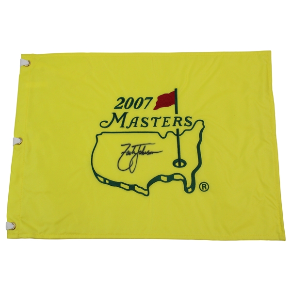 Zach Johnson Signed 2007 Masters Embroidered Flag JSA ALOA