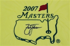 Zach Johnson Signed 2007 Masters Embroidered Flag JSA ALOA