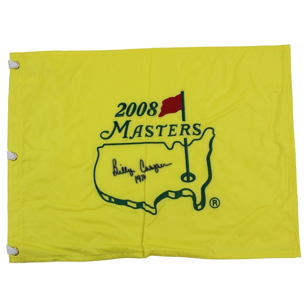 Billy Casper Signed 2008 Masters Embroidered Flag with 1970 JSA ALOA