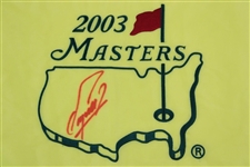 Fuzzy Zoeller Signed 2003 Masters Embroidered Flag JSA ALOA