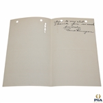 Paul Runyan Signed 1935 Handwritten Letter to George 9/30 JSA ALOA