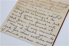 Paul Runyan Signed 1935 Handwritten Letter to George 9/30 JSA ALOA