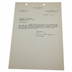 Paul Runyan Signed 1935 Typed Letter to George Jacobus on Personal Letterhead 11/6 JSA ALOA