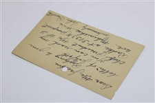 Johnny Revolta Signed 1935 Handwritten Letter to George Jacobus on Postcard 7/13 JSA ALOA
