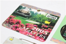 2001, 2002, 2004, 2005, 2006 & 2010 Masters SERIES Badges - Tiger & Mickelson Wins