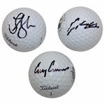 Lucas Glover, Si Woo Kim & Corey Conners Signed Golf Balls JSA ALOA