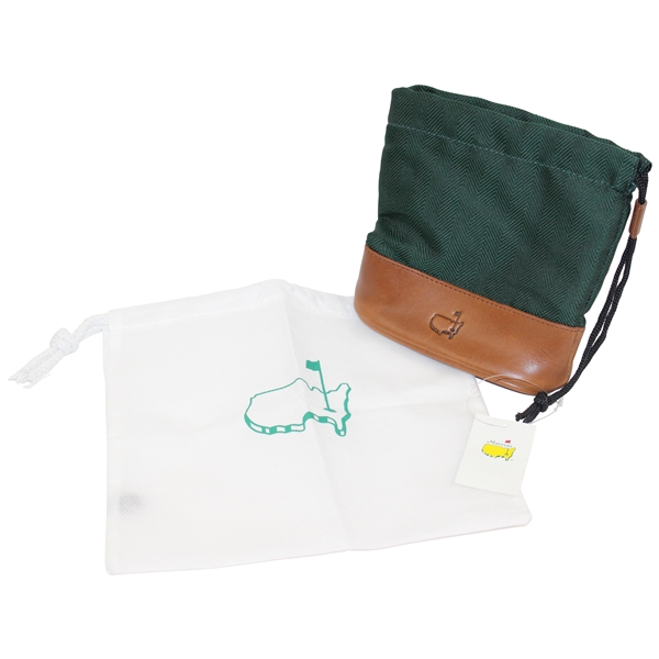 Masters Tournament Logo Leather & Fabric Valuables Drawstring Pouch w/Bag