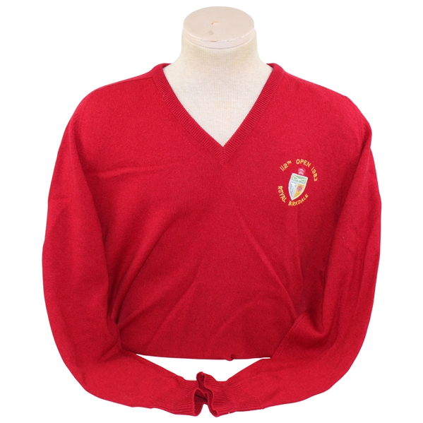 1983 The Open Royal Birkdale Red Lyle & Scott Lambswool Sweater - 48" (XXL)