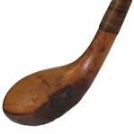 c.1885 Tom Morris Driver with Sheep Skin Grip, Rams Horn Sole Insert, & Shaft Stamp