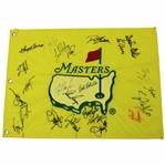 Player, Couples, Singh, Jose & others Signed 1997 Masters Embroidered Flag w/ Claude Harmon JSA ALOA