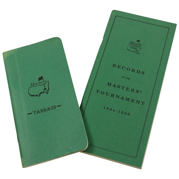 Masters Tournament Yardage Book w/ 1934-1989 Records of The Masters Tournament Booklet