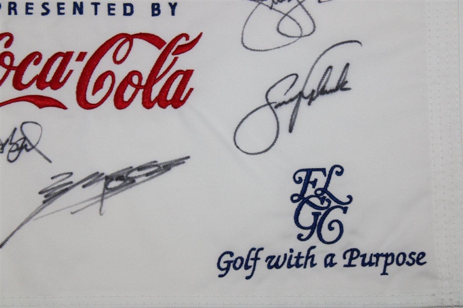 Tiger Woods & others Signed The TOUR Championship Embroidered Flag JSA ALOA