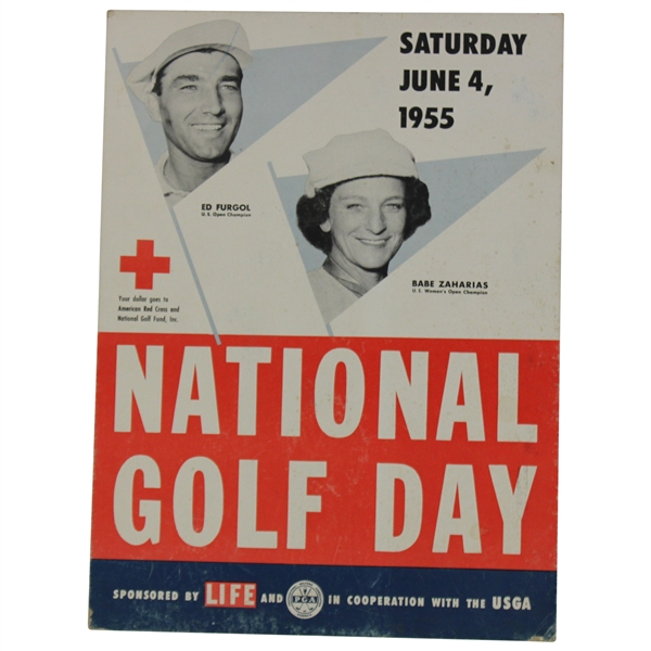 Babe Zaharias & Ed Furgol 1955 National Golf Day Broadside/POS Sign