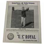 US Rubber Company Royal Golf Ball Weekly News Advertisement Poster w/Sarazen on Cover