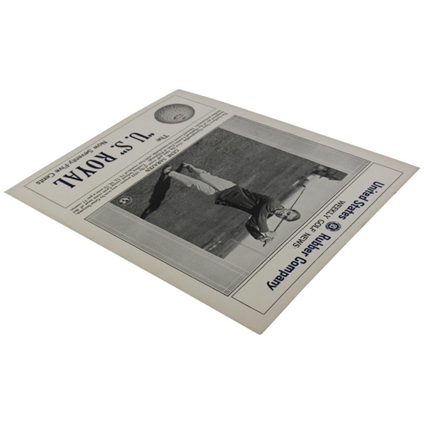 US Rubber Company Royal Golf Ball Weekly News Advertisement Poster w/Sarazen on Cover