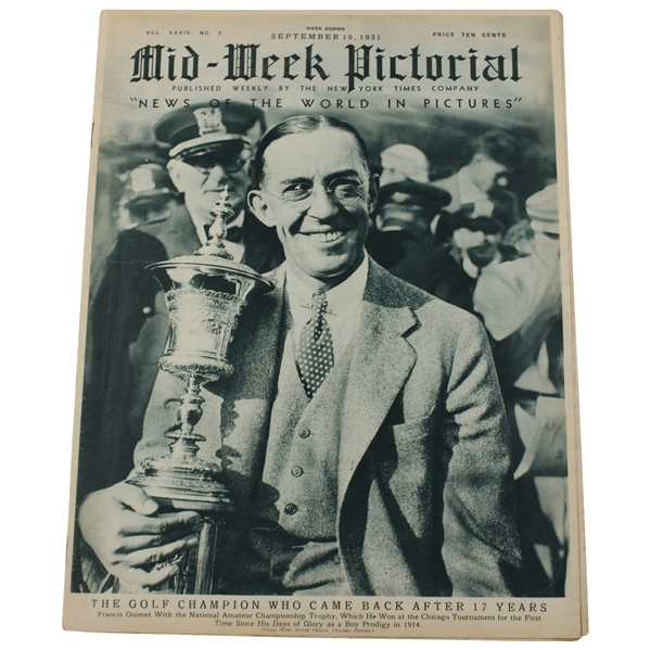 1931 Mid Week Pictorial Magazine with Francis Ouimet Cover - September