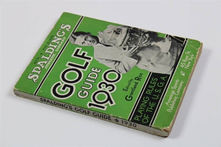 1930 Spaldings Athletic Library No. 3x Golf Guide Playing Rules of The USGA - Bobby Jones Cover