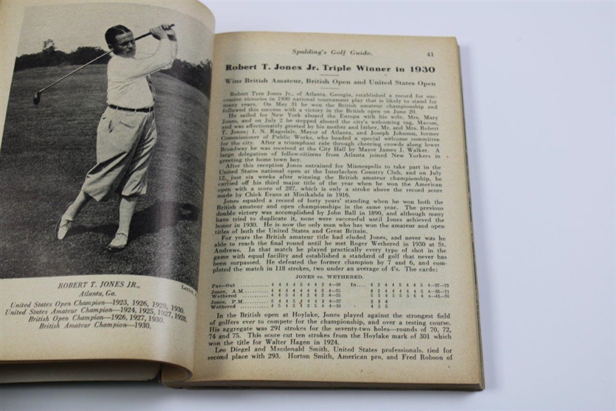 1930 Spaldings Athletic Library No. 3x Golf Guide Playing Rules of The USGA - Bobby Jones Cover