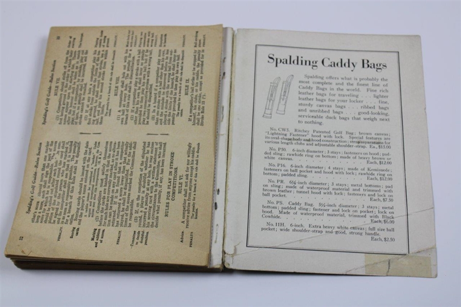 1930 Spaldings Athletic Library No. 3x Golf Guide Playing Rules of The USGA - Bobby Jones Cover