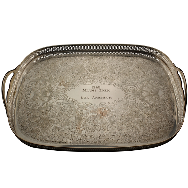 Frank Stranahans 1948 Miami Open Low Amateur Silver Tray - 1st Am. to Win Overall Event
