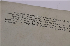 Early 1930's Ford Motor Co Golf Course Drainage Plan - Wendell Miller Collection