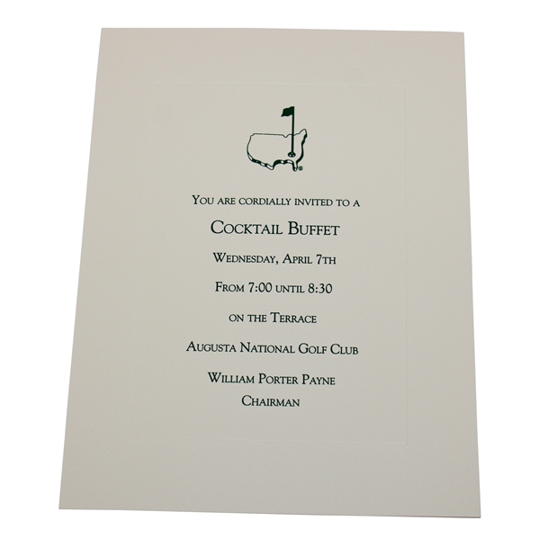 2010 Augusta National Golf Club Cocktail Buffet Invitation - April 7th