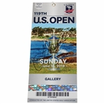Champion Gary Woodland Signed 2019 US Open at Pebble Beach Sunday Final Rd Ticket JSA ALOA