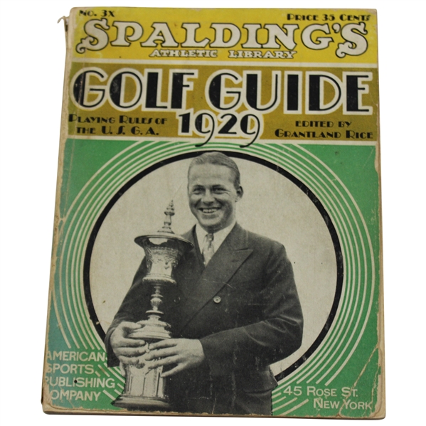1929 (1927) Spaldings Athletic Library No. 3x Golf Guide Playing Rules of The USGA - Bobby Jones Cover