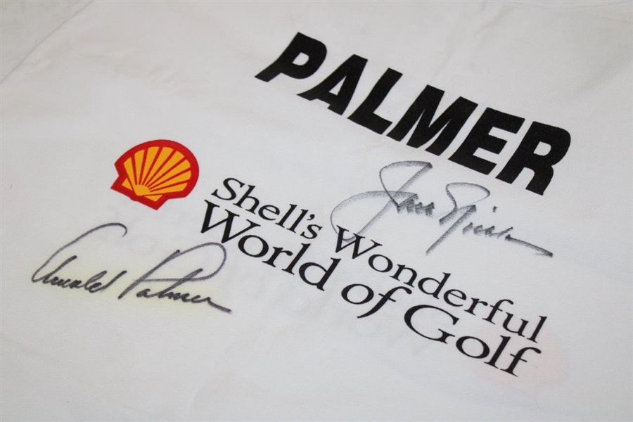 Palmer & Nicklaus Signed Original Tournament Used 1994 Shell's Wonderful World of Golf at Pinehurst Caddie Bib JSA ALOA 