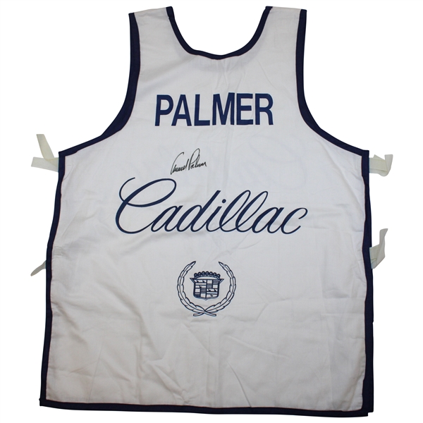 Arnold Palmer Signed Original Tournament Used Arnold Palmer Cadillac Caddie Bib JSA ALOA 