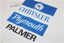 Arnold Palmer Signed Original Tournament Used Arnold Palmer Chrysler Plymouth Caddie Bib JSA ALOA 