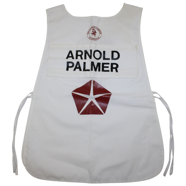 Arnold Palmer Original Tournament Used The Vintage Chrysler Invitational Caddie Bib 