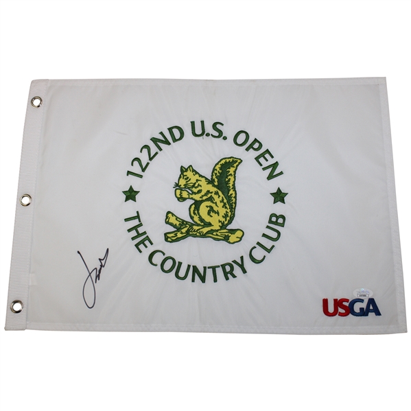 Jordan Spieth Signed 2022 US Open at The Country Club Embroidered Flag JSA #AN70886