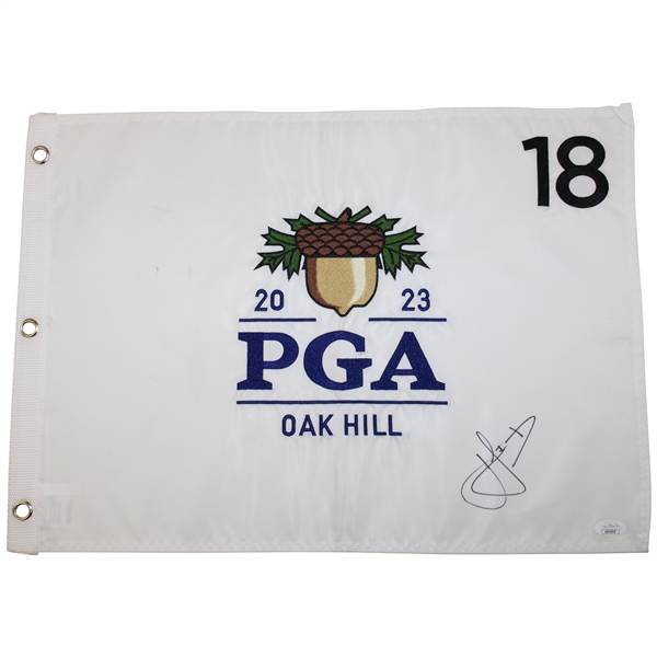 Cam Smith Signed 2023 PGA Championship at Oak Hill Embroidered Flag JSA #AN70909