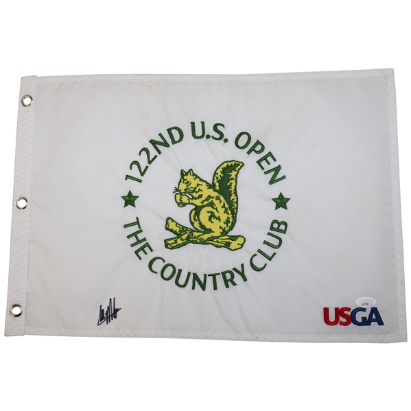 Colin Morikawa Signed 2022 US Open at The Country Club Embroidered Flag JSA #AN70882
