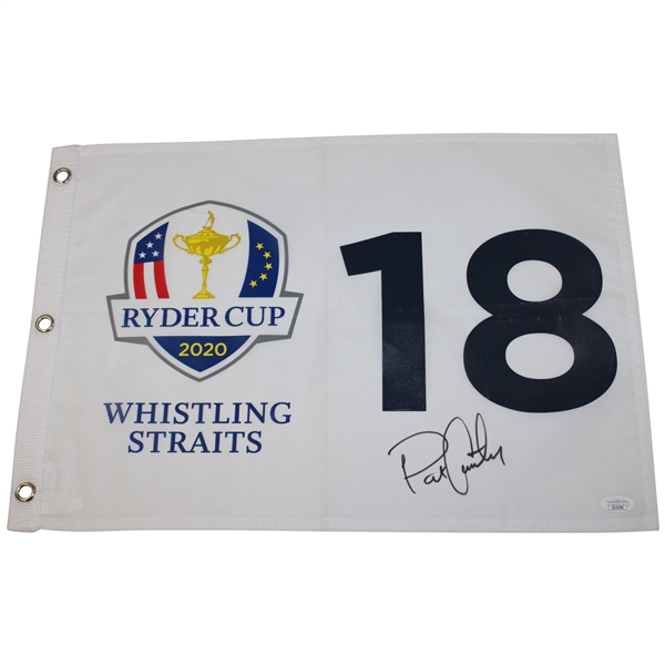 Patrick Cantlay Signed 2020 Ryder Cup at Whistling Straits Screen Flag JSA #AC52780
