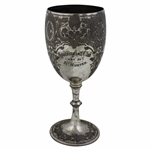 Large Spalding Golf Club Est 1909 Engraved Silver-Plated Chalice Won by Ry. Hunter