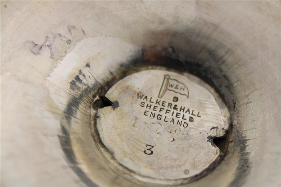 Large Spalding Golf Club Est 1909 Engraved Silver-Plated Chalice Won by Ry. Hunter