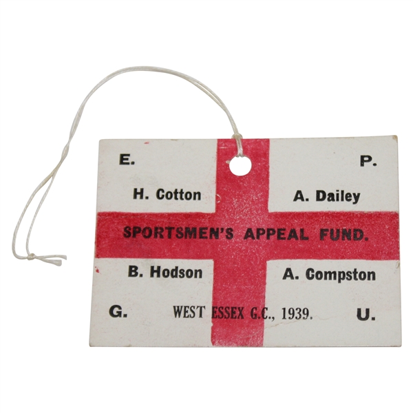 1939 Cotton/Dailey/Hodson/Compston Sportsmens Appeal Fund at West Essec GC Ticket