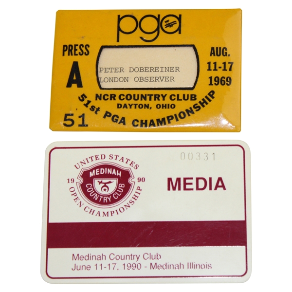 1969 PGA at NCR & 1990 US Open at Medinah CC Press & Media Badges