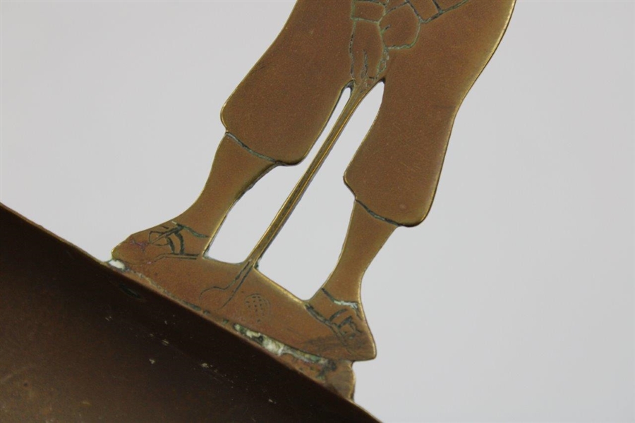 1900’s Golf Themed Brass Crumb Tray-Dust Pan w/Period Golfing Figure Handle