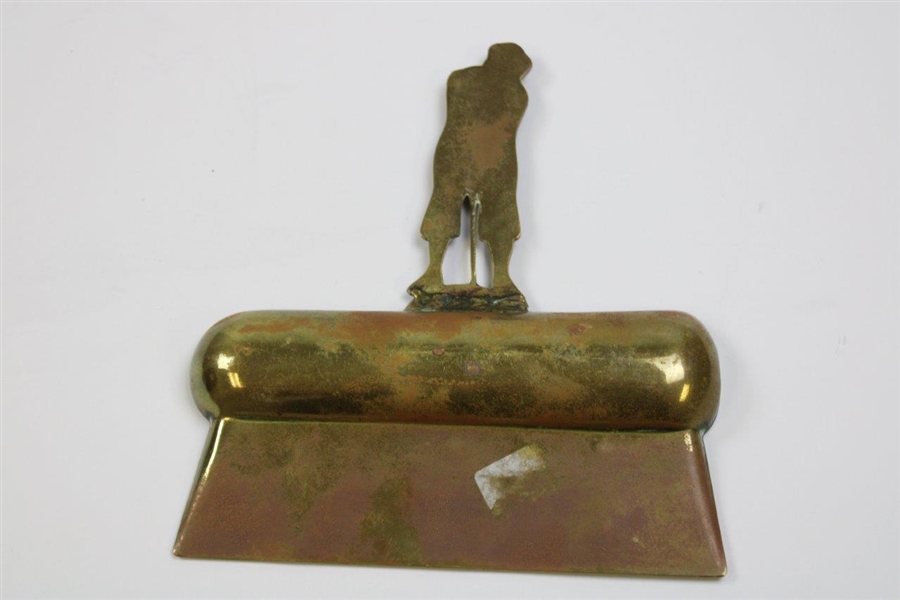1900’s Golf Themed Brass Crumb Tray-Dust Pan w/Period Golfing Figure Handle